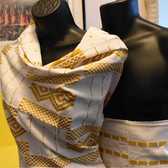 K10 Authentic Handmade African Kente Cloth Fabric - Picture 1 of 3